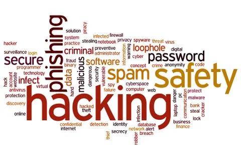 Hacking word cloud Illustrazione stock