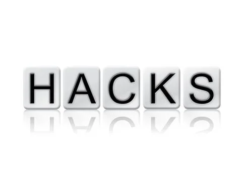 Hacks Isolated Tiled Letters Concept and Theme Stock Illustration
