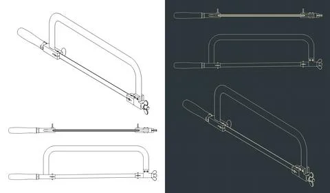 Hacksaw blueprints Illustrazione stock