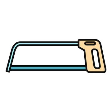 Hacksaw tool flat design icon for construction work Stock Illustration