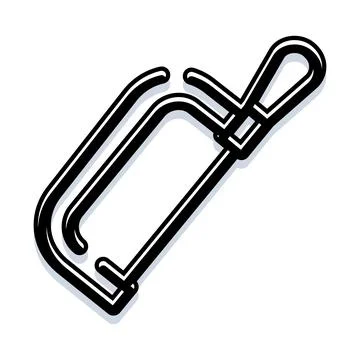 Hacksaw tool icon representing manual carpentry work Stock Illustration