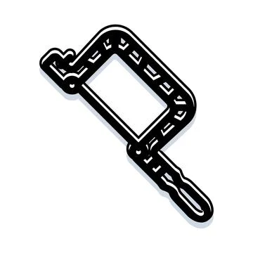 Hacksaw tool for metalworking and construction concepts Stock Illustration