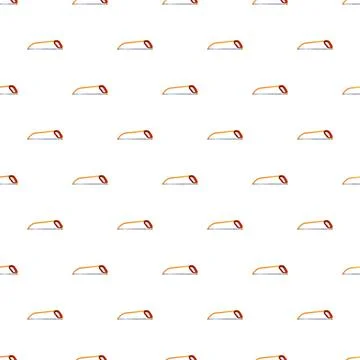 Hacksaw tools creating seamless pattern for construction theme Stock Illustration