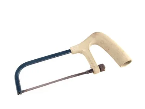 Hacksaw on a white background. Stock Photos
