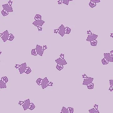 Hacktivism cyberpunk line seamless pattern Stock Illustration