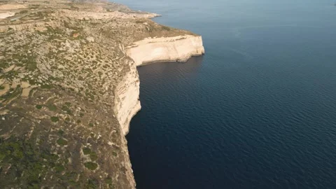 Had Dingli and Xaqqa Cliffs, Malta. Aerial drone view in european island Stock Footage 270444827