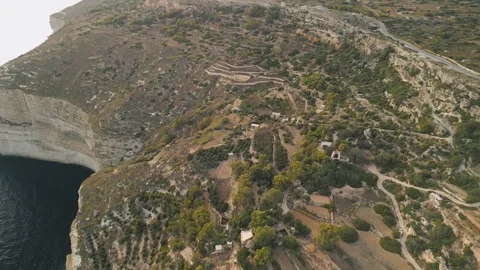 Had Dingli and Xaqqa Cliffs, Malta. Aerial drone view in european island Stock Footage 270444857