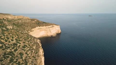 Had Dingli and Xaqqa Cliffs, Malta. Aerial sunset drone view in european island Stock Footage 270444926