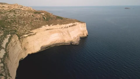 Had Dingli and Xaqqa Cliffs, Malta. Aerial sunset drone view in european island Stock Footage 270445001