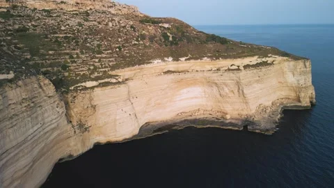 Had Dingli and Xaqqa Cliffs, Malta. Aerial sunset drone view in european island Stock Footage 270445058