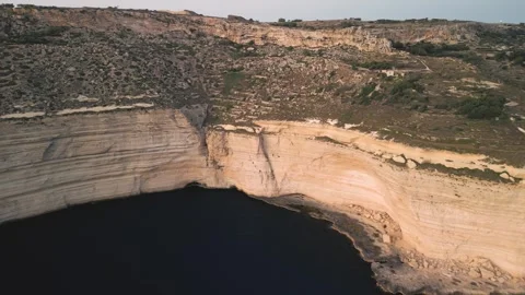 Had Dingli and Xaqqa Cliffs, Malta. Aerial sunset drone view in european island Stock Footage 270445107