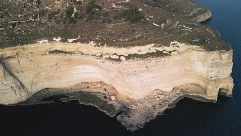 Had Dingli and Xaqqa Cliffs, Malta. Aerial sunset drone view in european island Stock Footage 270445139