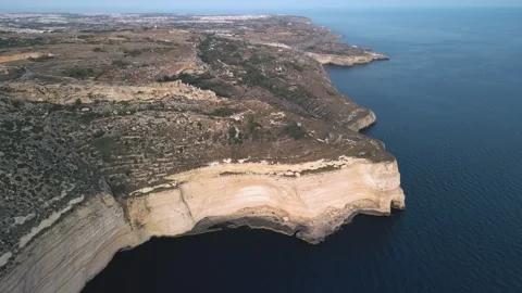 Had Dingli and Xaqqa Cliffs, Malta. Aerial sunset drone view in european island Stock Footage 270445190