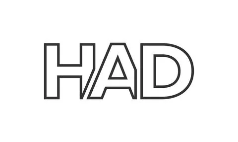 HAD logo design template with strong and modern bold text. Initial based ve.. Stock Illustration