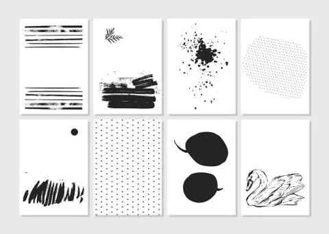 Had made vector Creative fashion glamour hand drawn template card set. Vector Stock Illustration