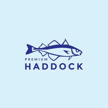 Haddock fish shape logo design Stockillustratie