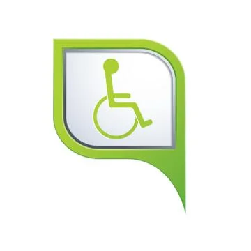 Hadicap symbol on green map pointer Stock Illustration