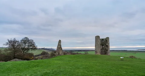Hadleigh Castle time lapse video Stock Footage 147518358