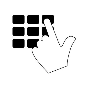Hadn typing safety pin or password icon image イラスト素材