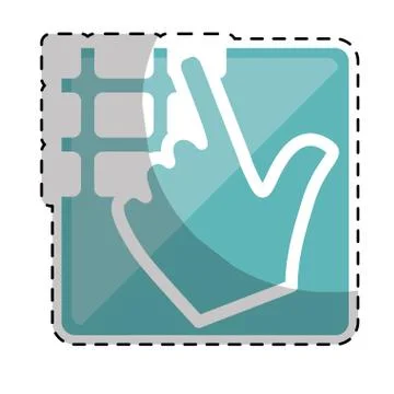 Hadn typing safety pin or password icon image イラスト素材