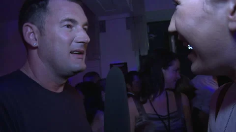 Hadnet and Michael Michalsky Interview at Fashion Week after party Stock Footage 60957420