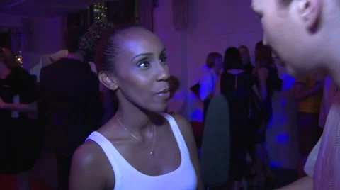 Hadnet Interview at Fashion Week after party Stock Footage 60959624