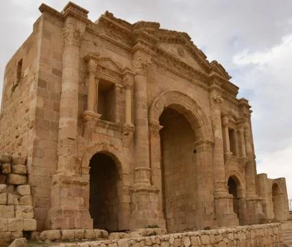Hadrian's arch, jerash Stock Photos