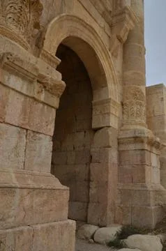 Hadrian's arch, jerash Stock Photos