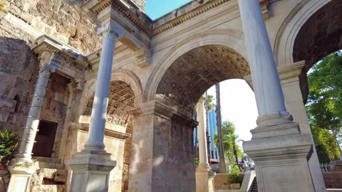 The Hadrian’s Gate, Antalya, Turkey Video stock 317743054
