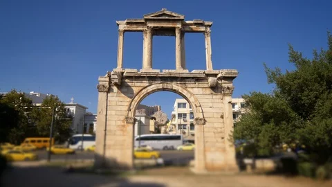 Hadrian's Gate in Athens, Greece Stockbeeldmateriaal 121768145