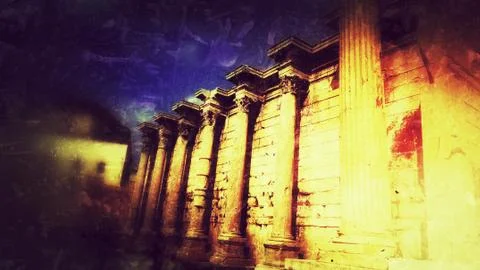 Hadrian's Library Stock Photos