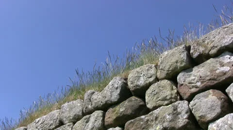 Hadrians Wall low angle view Stock Footage 22518311