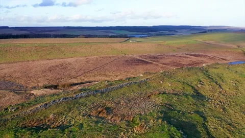 Hadrian’s Wall Scenic View Video stock 132058992
