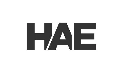 HAE logo design template with strong and modern bold text. Initial based ve.. 스톡 일러스트