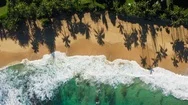 Haena Beach. Hawaii. Beautiful Top Down View Over Paradise Tropical Coast. Stock Footage