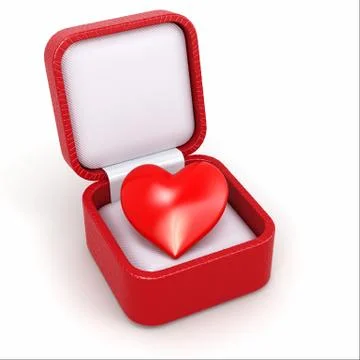 Haert in gift box. concept of love. Stock Illustration