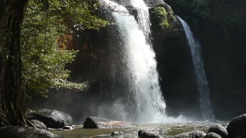Haew Suwat Waterfall Stock Footage 141796877
