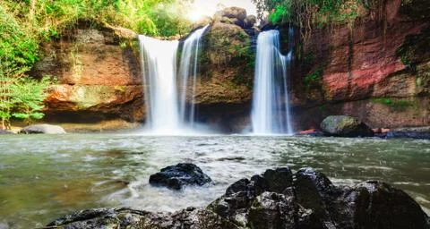 Haew Suwat Waterfall Stock Photos