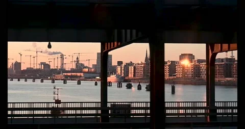 Hafencity during sunset in Hambrug, Germany. Video stock 171533795
