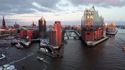 Hafencity_Winter / 4K Stock Footage 260706046