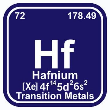Hafnium Periodic Table of the Elements Vector illustration eps 10 스톡 일러스트