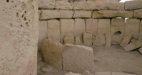 Hagar Qim, megalithic temple complex on Mediterranean island of Malta 5 Stock Footage 100130683