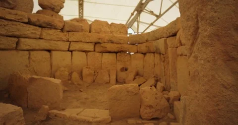 Hagar Qim Temples in Malta 4k Video Stock Footage 79977765