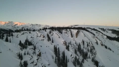 Hagerman Pass Winter Sunrise (Drone) Stock Footage 247340944