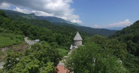 Haghartsin monastery by drone 3 Video stock 332173899