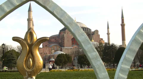 Hagia Sofia from external gate ISTANBUL, TURKEY Video stock 49189069