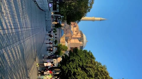 Hagia Sofia, the former cathedral and an Ottoman Mosque, famous place to visit Video stock 204016211