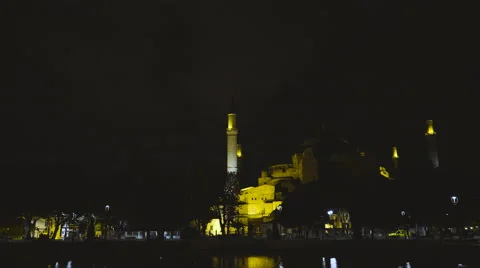 Hagia sofia at night Stock Footage 54674028