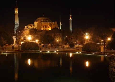 Hagia sofia at night Stock Photos