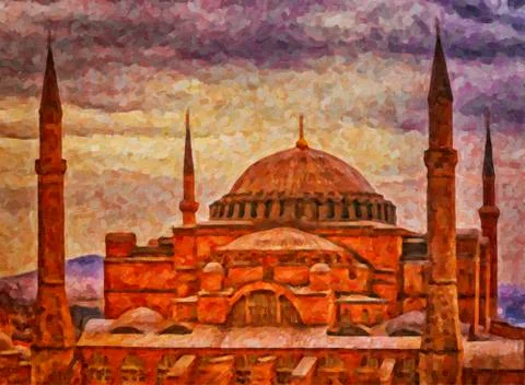 Hagia Sophia Digital Painting Stock Illustration